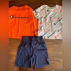 3 Champion Boys Size 4 Longsleeve, T-Shirt & Short Set